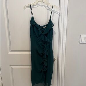 Elegant Teal Ruffle Dress